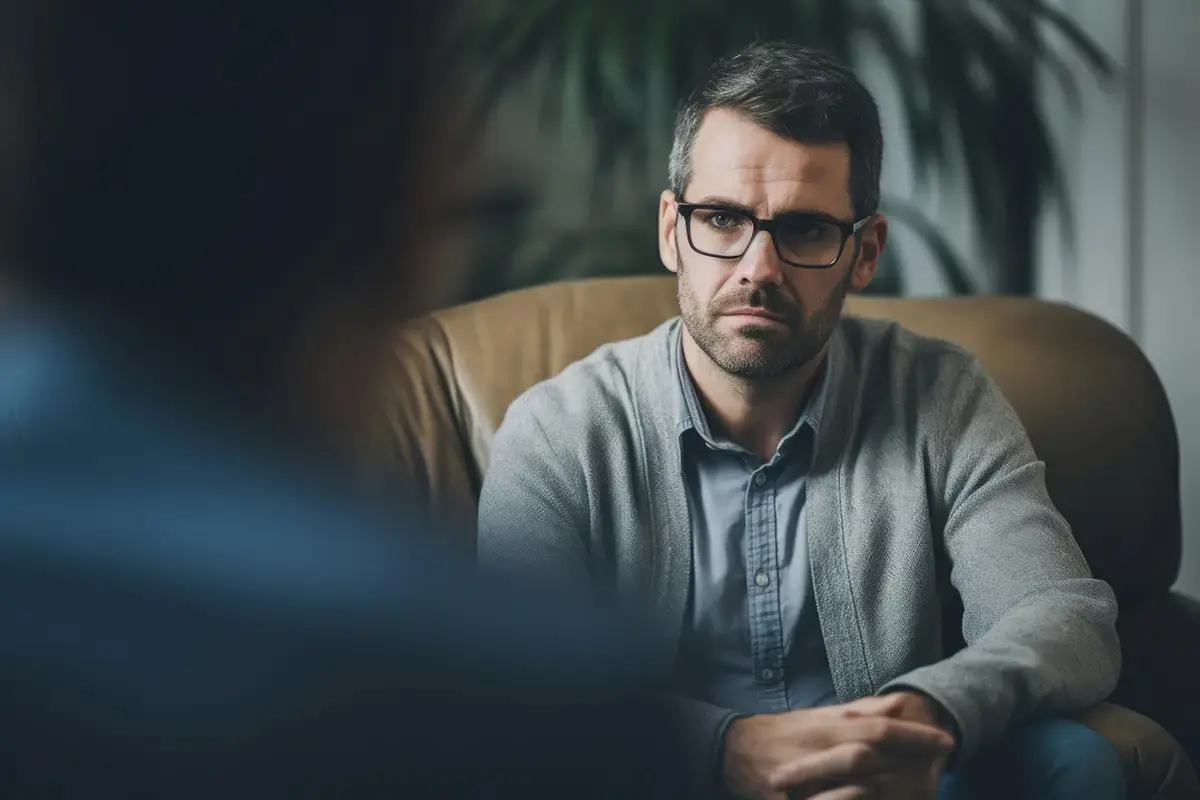 a man seeks professional help for depressant abuse