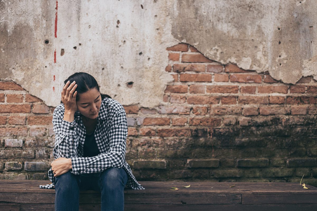 a woman struggles to conceal the signs of her benzo abuse